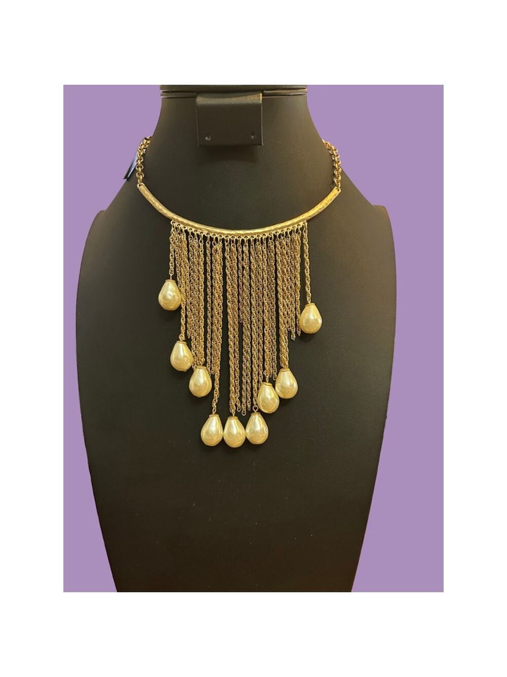 Women's Chico’s Gold Pearl Dangle Necklace One Size